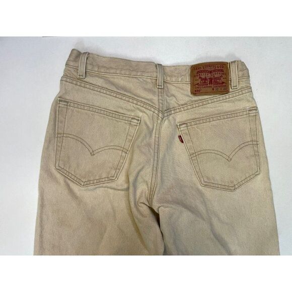 VINTAGE Levi's 550 Denim Jeans Men Size 30 X 30 Beige Tag Size 32 X 32 USA 90s - Picture 4 of 9